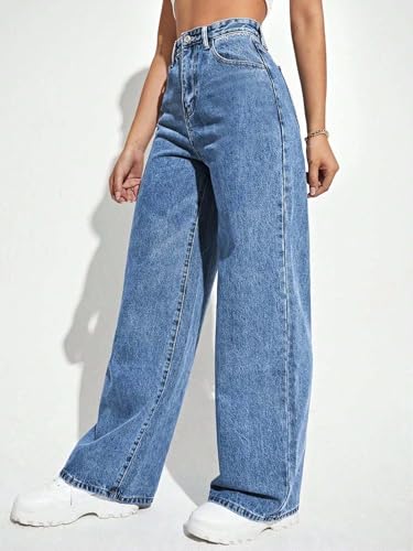 Image of KOTTY Women's High-Waist Button Relaxed Fit Casual Ankle Length Stylish Jeans