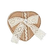 WTRYT Caja de anillos en forma de corazón, cojín para anillos de boda, caja de almacenamiento, caja de joyas, caja de joyería para boda, anillo de boda, anillo de compromiso, ceremonia (8,5 x 8 x 4 cm