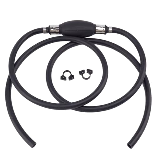 Boat Marine 3/8 Inch 10MM 7.5 FT Universal Fuel Line Hose Kit with Primer Bulb and Steel Hose Clamps for Yamaha Mercury Johnson Evinrude Outboard Motor