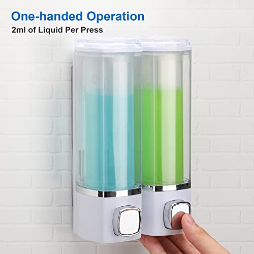 Insdawn Shampoo Dispensers For Shower Wall Mounted Soap Dispenser 2 Chambers Conditioner Body Wash Dispenser Set,Shampoo Dispenser For Shower Wall Mounted By Glue Or Screws #TOP1