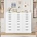 FACBOTALL Tall White Dresser, 8 Drawer Dresser with Groove Handles, White Tall Dressers, Modern Chest of Drawers with Large Storage Space for Home Office