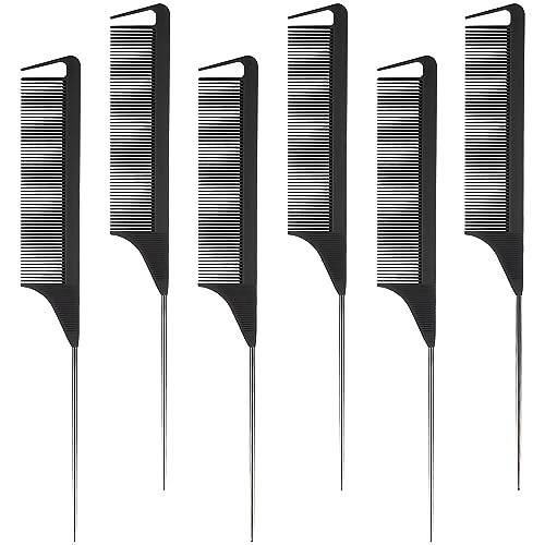 Set de 6 peines metálicos finos para cabello negro miniatura 1