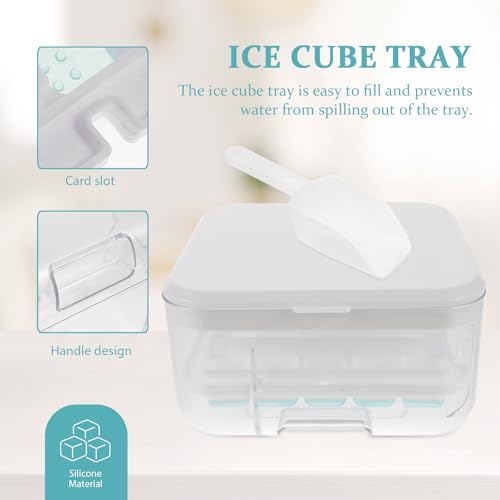 Molde para cubitos de hielo de silicona con tapa blanca miniatura 7
