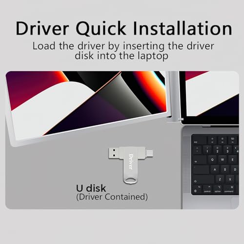 Image of MNN 14 inch Triple Portable Monitor, FHD 1080P IPS Laptop Monitor Extender Full Function Type-C /HDMI Ports, Foldable Dual Screen Extender for 13.3''-17.3 inch Compatible with Windows, Mac