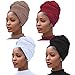 Pesonlook 4 Stück Stretch Jersey Turban Kopfwickel Strickkopfwickel Turban Haarschal Einfarbig Extra lange ultraweiche atmungsaktive Kopfband Krawatte für Frauen