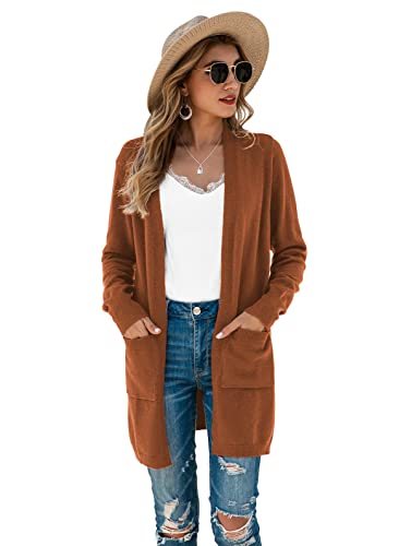 Image of TASAMO Cardigan Sweaters for Women Long Sleeve Open Front Casual Knit Fall Coat Oversized Soft Outwear with Pockets