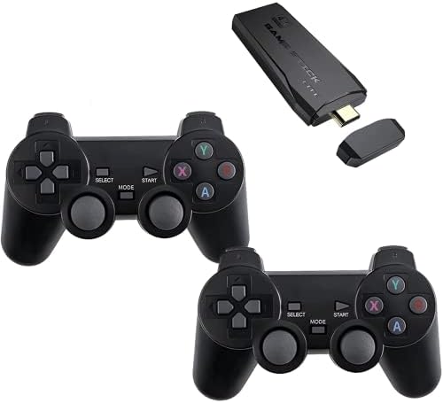 Wireless Retro Game Console,Retro Game Stick,Nostalgia Stick Game,4K HDMI Output,Plug and Play Video Game Stick Built in 10000+ Games,9 Classic Emulators, with Dual 2.4G Wireless Controllers(64G)
