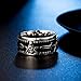 ANIEJUFI Men's Stainless Steel Masonic Freemason Spinner Ring Vintage Signet Band for Anxiety Relief Fidget Jewelry Black Silver Size 9