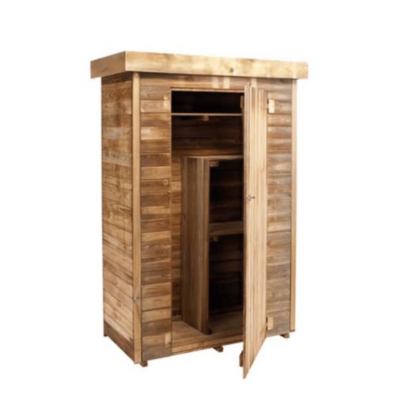 Armoire de Jardin Bois Theo - 0,7 m² - 131 x H69 x 200 cm -