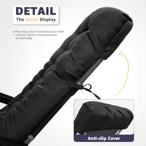 وسادة كرسي استرخاء للفناء، وسائد ناعمة وسميكة للكرسي الهزاز والاريكة مع اربطة، وسادة كرسي قابلة للطي، وسادة مرتبة مريحة غير قابلة للانزلاق للاثاث الخارجي والداخلي والمنزل والمكتب