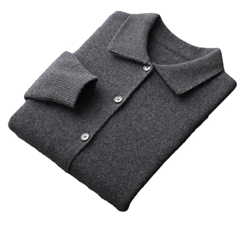 Men's Lapel Knit Cardigan Winter Thickened Cashmere Cardigan Sweater Casual Slim Fit Cardigans