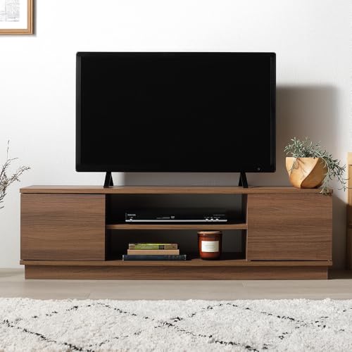 RASIK テレビ台 ローボード 110cm幅 ブラウン 43型対応 壁置き 扉付き 収納 お客様組立 Velsta ヴェルスタ