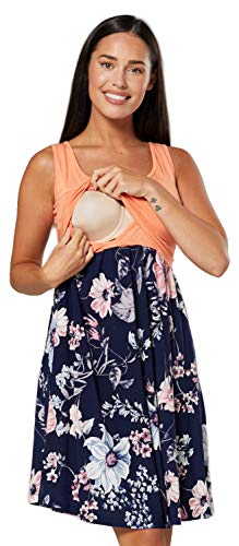 HAPPY MAMA. Para Mujer Vestido en Capas Premamá de Lactancia Sin Mangas. 685p (Color 2, 44-46, 2XL)