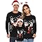 Jersey Navideño Familia,SuéTer Manga Larga Cuello Redondo Tops Pullover Mujer Hombre Niño Sudaderas Navidad Christmas Sweater Ropa Navidad Familia SuéTer Invierno Christmas Suéter (1-Black, M)