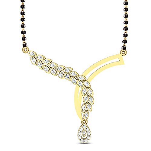 Image of DISHIS 22K Yellow Gold Tanmaniya Pendant Mangalsutra For Women