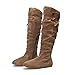 Luckycat Botas Mujeres Invierno Zapato Plano Redondo Dedo del pie Espesor cuñas...