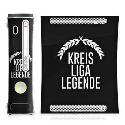 DeinDesign Skin kompatibel mit Microsoft Xbox 360 Folie Sticker Kreisliga Legende Fußballspruch