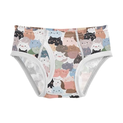 visesunny Boys Cotton Underwear Cute Fluffy Cat Printed Toddler Soft Training Briefs Size 2T-8Y for Kids