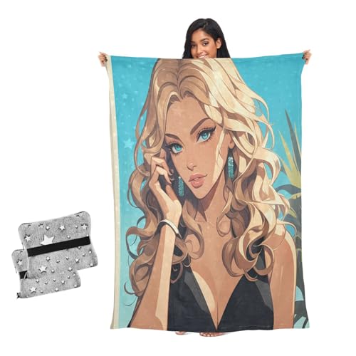 Manta para mujer con diseño de dibujos animados para sofá 2
