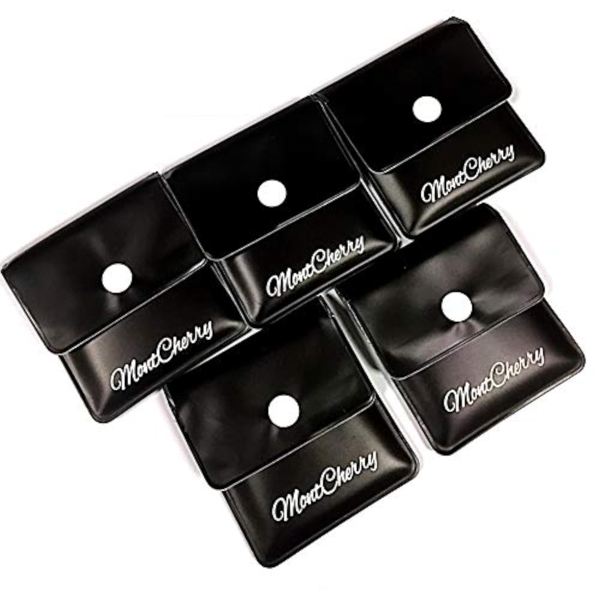 Ten Black Pocket Ashtrays