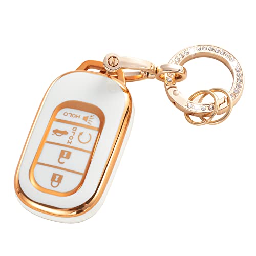 RUABIBAN Key Fob Cover Compatible with Honda, Soft TPU Key Case Protection Shell Fit for Honda 2022 Accord Civic CRV Pilot Odyssey 11th Gen Smart Key Holder