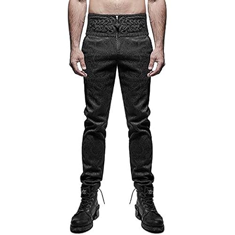 Punk Rave Pantalones Negros Damasco Gótico Steampunk Cover
