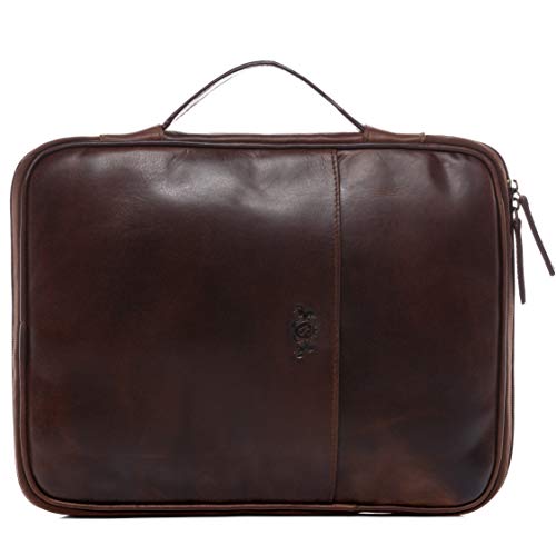 Pochette ordinateur portable 15 pouces marron, idéale pour le bureau et les voyages