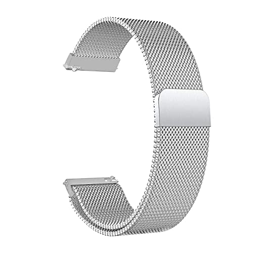 Image of 22 mm Stainless Steel Adjustable Magnetic Strap For Amazfit GTR 47mm | GTR 2 | GTR 2e | GTR 3 | GTR 3 Pro | Stratos | Nexo (Silver)