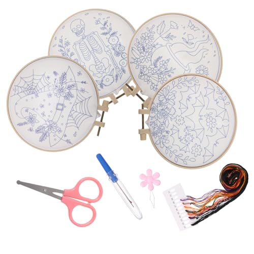 Kit de broderie Halloween point de croix adulte DIYEAH avec ciseaux