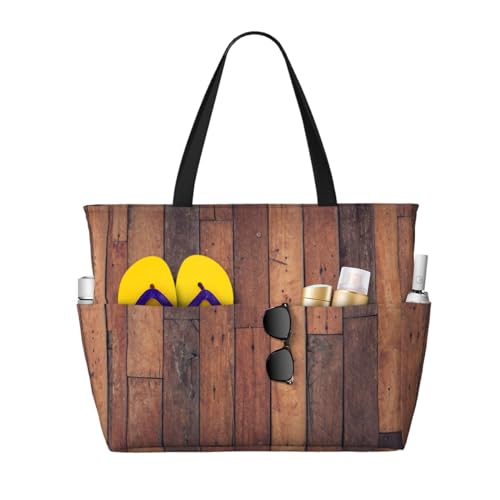 Grand sac de plage en bois pour vos journées ensoleillées et sorties d'été