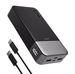 JUOVI Power Bank 65W 20000mAh Laptop Portable Charger, PD QC Fast Charging with 4 USB Ports, External Battery Pack for MacBook iPad Tablet Phone Steam Deck and More (Black)