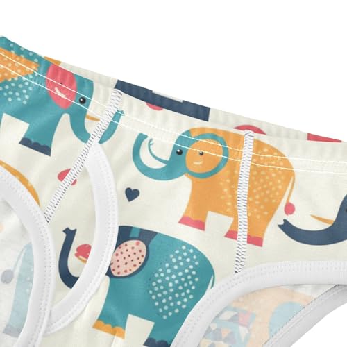 KLL Colorful Elephant Cartoon Little Boys Comfort Boxer Briefs Cute Undies4