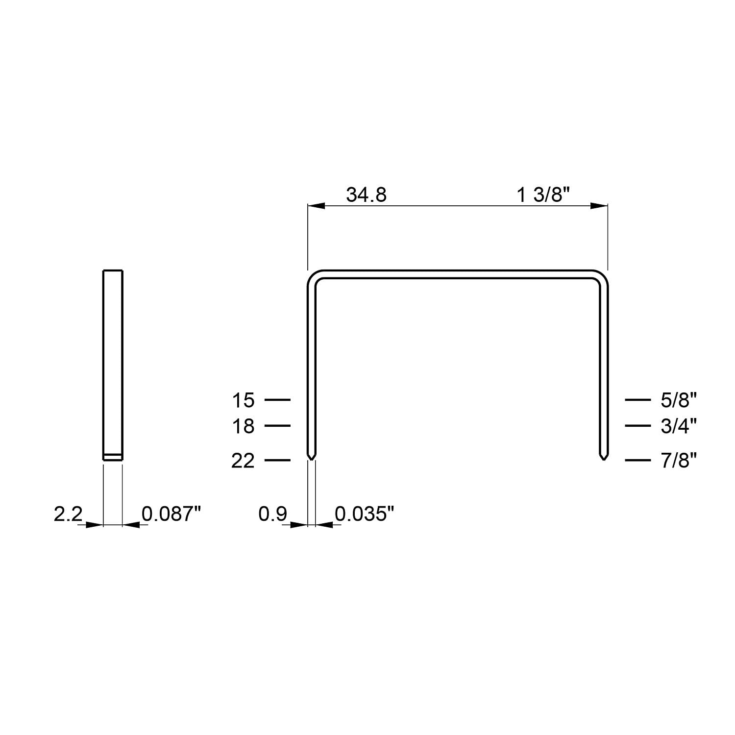ratioform | Punti metallici per cucitrici fisse | Cucitrici manuali per la giunzione di cartone, conf da 20000 pz, lunghezza lati 15 mm