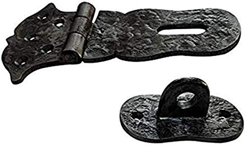Image of Adonai Hardware inchParan inch Heavy Duty Cast Iron Locking Hasp and Staple (6 inch x 2 Pack, Matte Buff Lacquered) for Vintage Pirates Treasure Chest, Trunks, Wooden Jewelry Box, Cases, Furniture and Sheds