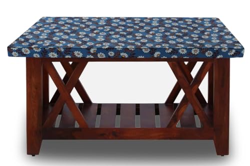 Image of The Furnishing Tree Elastic Rectangular Center Tpoy Table Cover WxL 12x60 in Inches Polyester Floral Pattern Blueish Grey