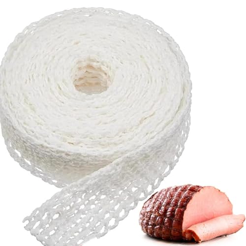 ZXJLWR Red para carne, red de carne de 5 m, red de jamón de 18 agujeros, red blanca para asados, red elástica para asados, accesorios de cocina para jamón, salchichas de carne, almacenamiento