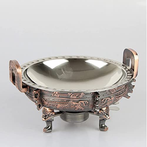 cvhtroe Chafing Dish aus Edelstahl, rundes Chafer Buffetwärmer-Set mit Pfannen, Herdständer, sichtbarem Topfdeckel und… – Bild 3