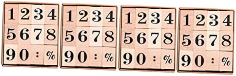 Operitacx Wood Trim 4 Sets Month Abbreviation Seal Woodsy Decor Hand Decor Scrapbook Supply Craft Stamp Decorative Stamp Wooden Multipurpose Combination Carved Number Stamps Wood Decor