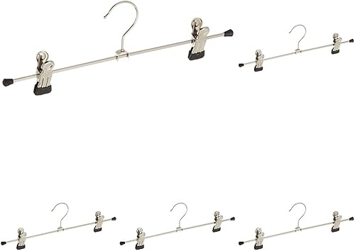 Miniatura 16 de Mawa by Reston Lloyd - Percha antideslizante para pantalones y faldas con dos clips, estilo K/40D, juego de 10, 15 3/4 pulgadas de largo, rojo