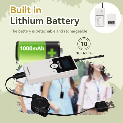 Retekess TT116 Sistema de Audio para Guías Turísticas, Auriculares para Tours en Fábrica con Batería Reemplazable y Estuche de Carga de 30 Ranuras, Alcance de 200m miniatura 4