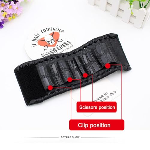 Sac à outils pour ciseaux de coiffure avec compartiments spacieux en cuir - 6