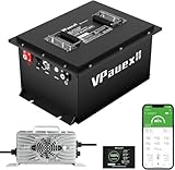 36V Lithium Golf Cart Battery,36V 105Ah Golf Cart Batteries with 25A Charger,Built-in 200A BMS,Metal Casing,Supports Mobile APP,Touch Monitor,6000+ Cycles,Peak Current 600A,Max 7.68kW Output Power