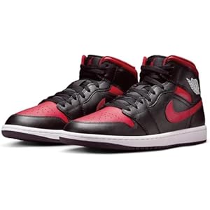 ［ナイキ］ エア ジョーダン 1 ミッド AIR JORDAN 1 MID ブラック/レッド DQ8426-067 26.5cm" 