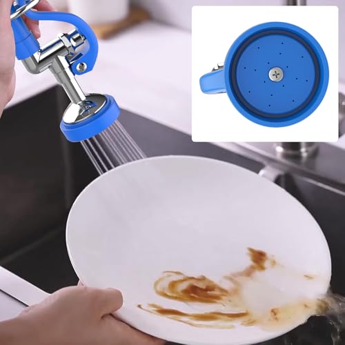 Commercial Sink Sprayer for Pre-Rinse Dishwash: JZBRAIN Pre Rinse Sprayer Head for Restaurant Kitchen Faucet - 1.42 GPM High Pressure Pre Rinse Spray Valve Replacement (Blue)