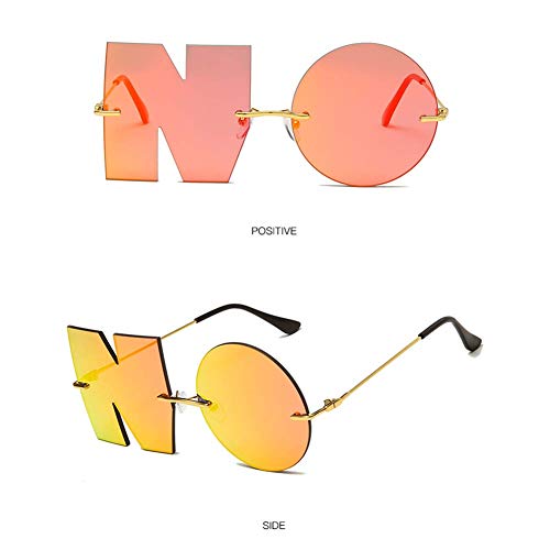Image of ENTHYI Letter NO Party Rimless Irregular Design Sunglasses For Men /Women UV400 Streetwear Eyewears