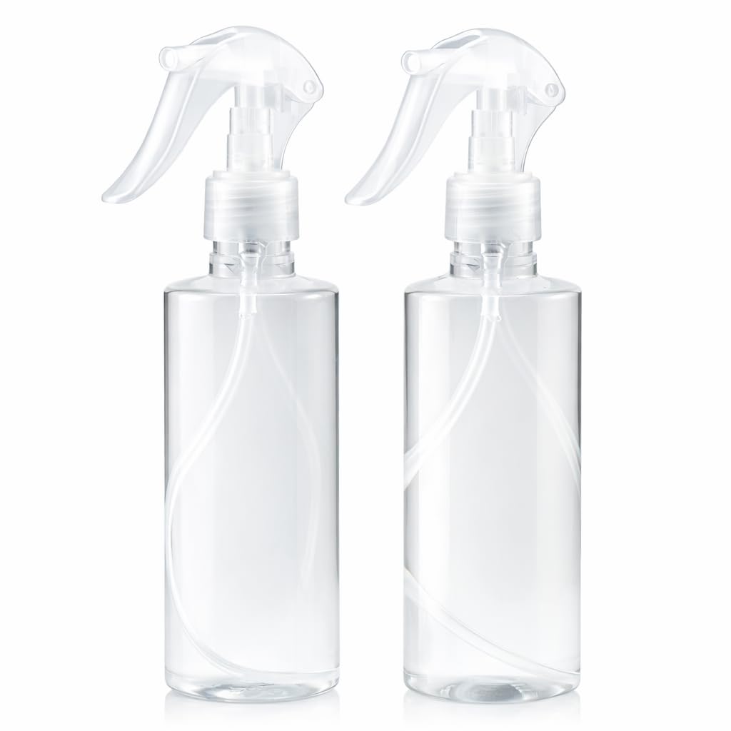 LIMAT 200ml Trigger Bottle Sprayer, Hair Water Spray Bottle for Hair Spray Bottles Empty for Cosmetic, Makeup, Beauty& Hair Designing, Face Spray Bottles Small Mist Bottle (Set of 2)