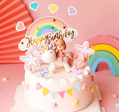 Decorazioni Torta Unicorno Per Compleanno - Topper Arcobaleno Per Feste - Foto 2