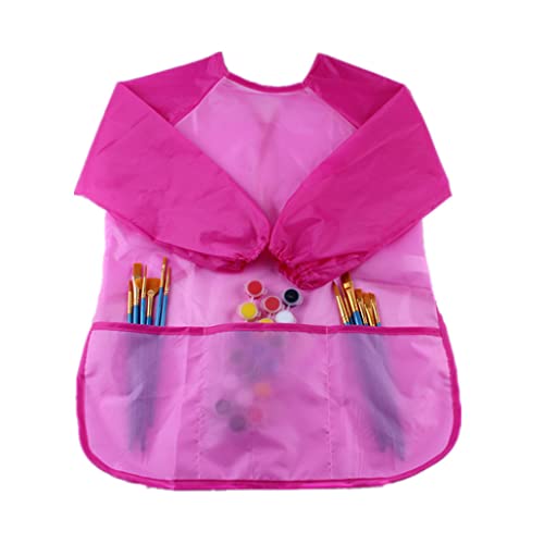 Avental de pintura infantil 1 peça avental com mangas e 3 bolsos para arte escolar, pintura de arte,