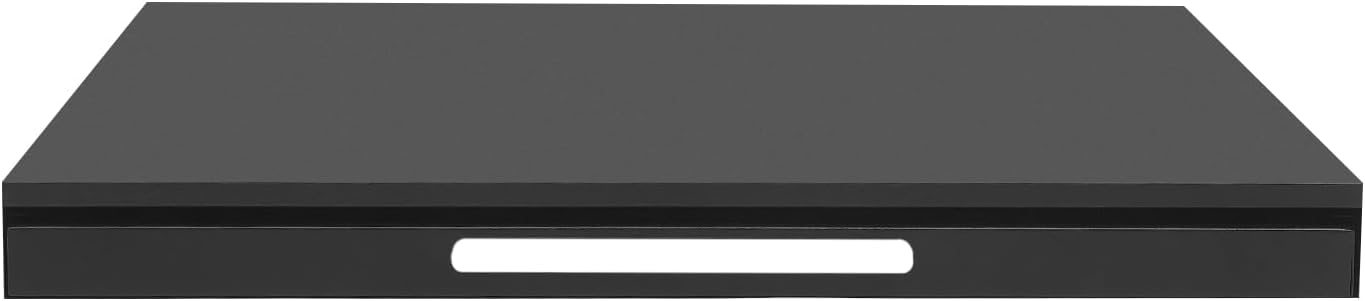 Microwave Stand with Pull-Out Shelf, 23.23 Inch Retractable Countertop Organizer for Compact Microwaves, Kitchen Appliance Storage Cart with Smooth Sliding Drawer, Sturdy Carbon Steel (Black)