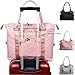 Women Tote Bag Travel Duffel Bag Carry On Luggage Bag Sports Gym Bag (Pink)